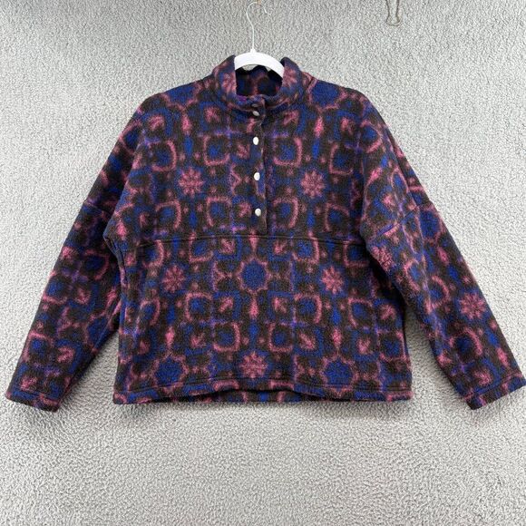 Xirena Caden Wool Blend Fleece Jacket Cozy Geometric Print Snap-T pullover XS - Picture 5 of 12